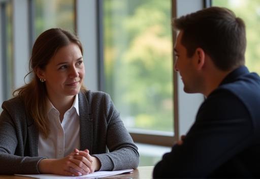 An academic advisor helping a student.